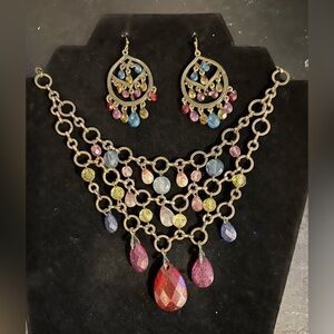 Vintage 2028 statement necklace with matching earrings by 1928 jewelry